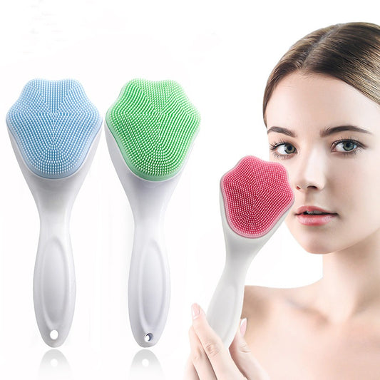 Cat Claw Face Wash Brush Silicone Long Handle Cat Claw Brush Soft Silicone Pore Cleaning Brush Facial Cleanser